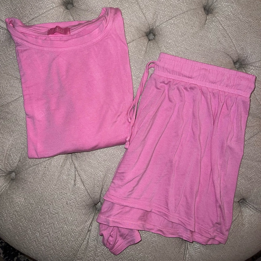 Nuuds Women’s Pajama Shorts Set in Bubblegum